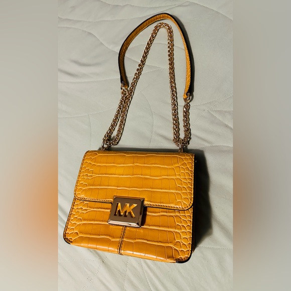 Michael Kors Yellow Croc-Embossed Bag - Picture 2 of 8